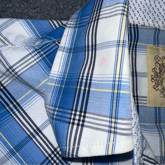 Cowboy Legend Mens Shirt Western Blue White Plaid Pearl Snap Long Sleeve Size M - Picture 6 of 7